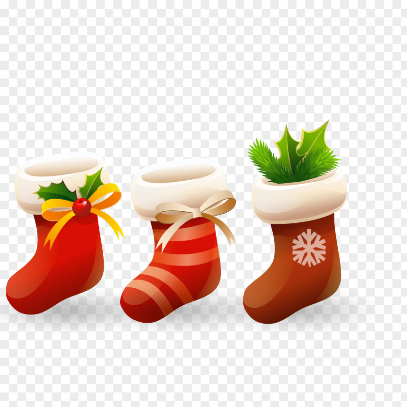 Vector Christmas Socks Santa Claus Stocking Stock Photography PNG