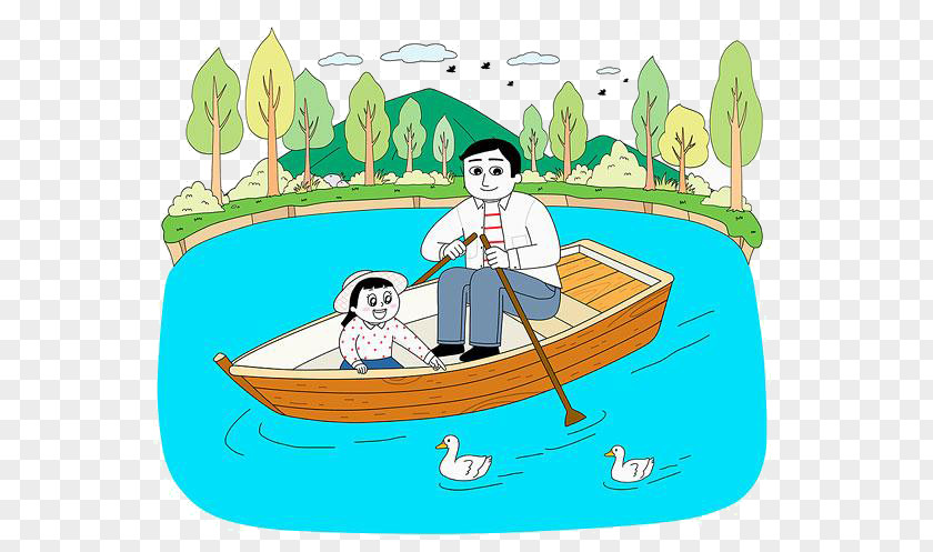 Cartoon Man Rowing Material Boating Clip Art PNG
