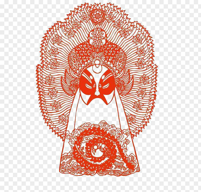 Chinese Traditional Art Of Peking Opera Style Paper-cut Material Hailun Budaya Tionghoa Paper Cutting PNG