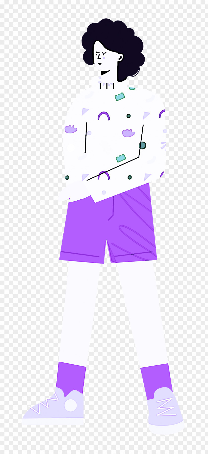 Standing Shorts Woman PNG