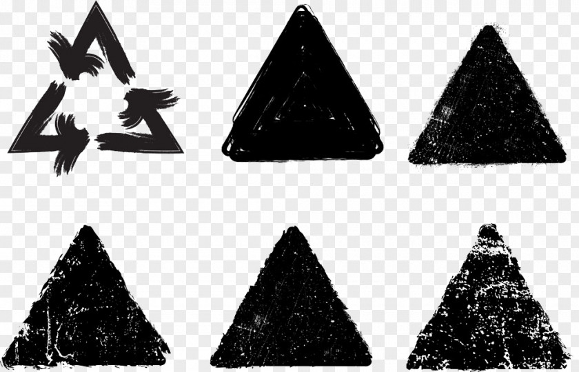 Vector Triangle Ink Brush PNG