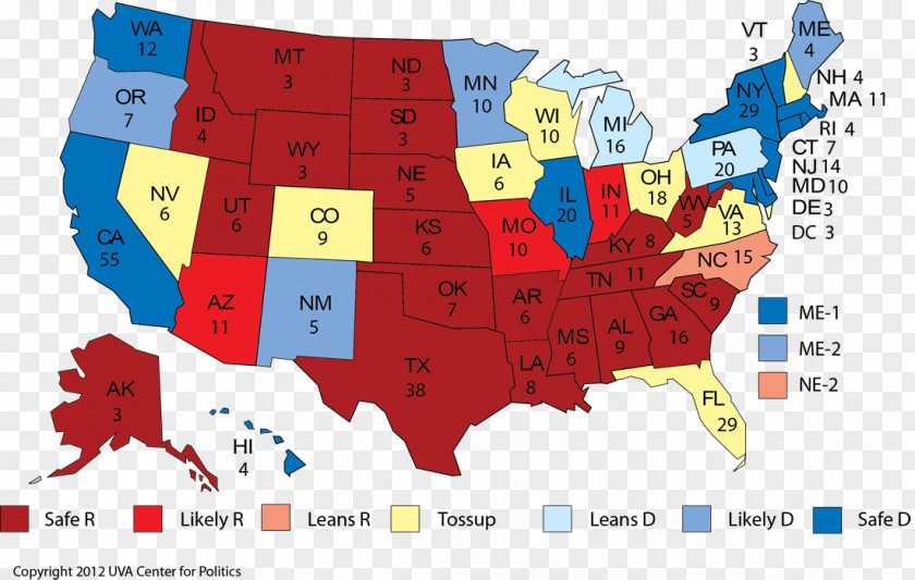 United States US Presidential Election 2016 Electoral College Map PNG