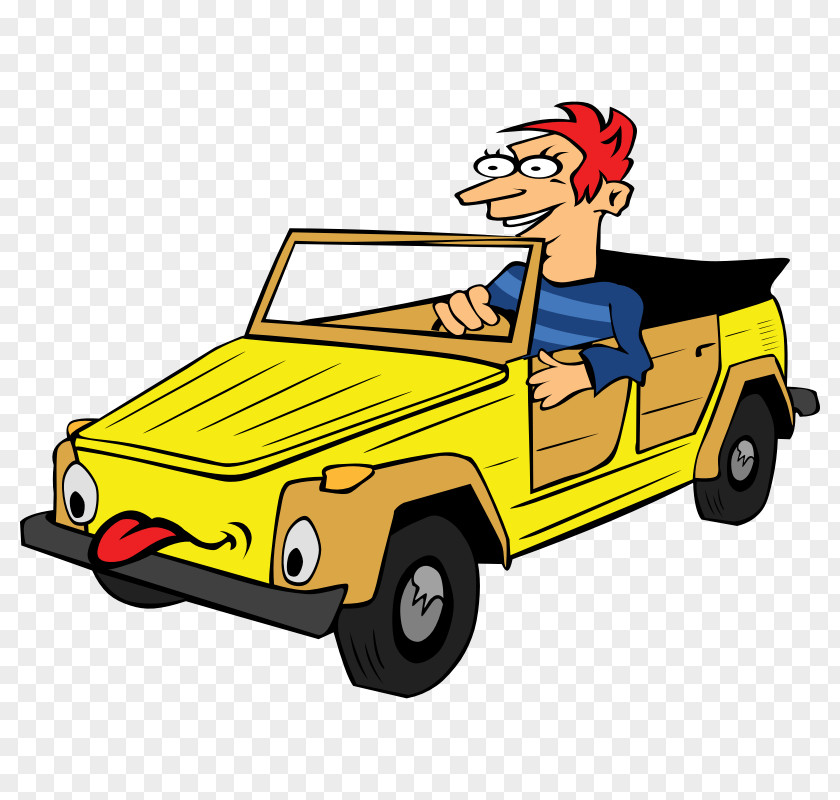 A Cartoon Boy Driving Clip Art PNG