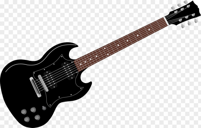 Black Electric Guitar Bass Clip Art PNG
