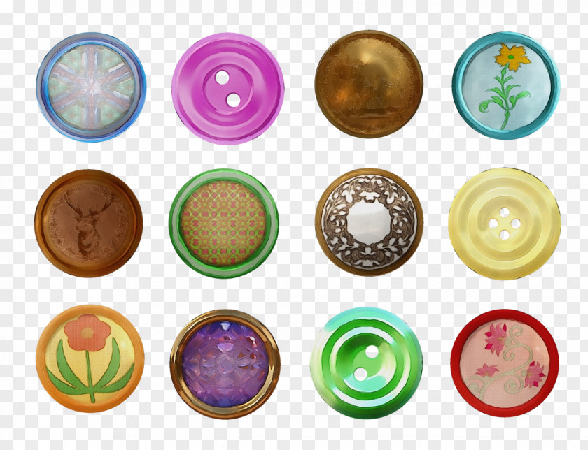 Button Wet Ink Circle PNG