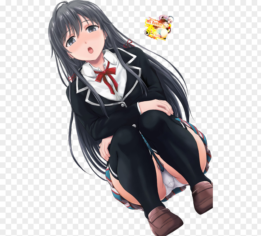 My Youth Romantic Comedy Is Wrong PNG Wrong, As I Expected Black hair Anime Stocking Thigh, clipart PNG