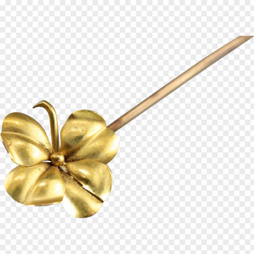 Gold Estate Jewelry Tie Pin Four-leaf Clover Body Jewellery PNG