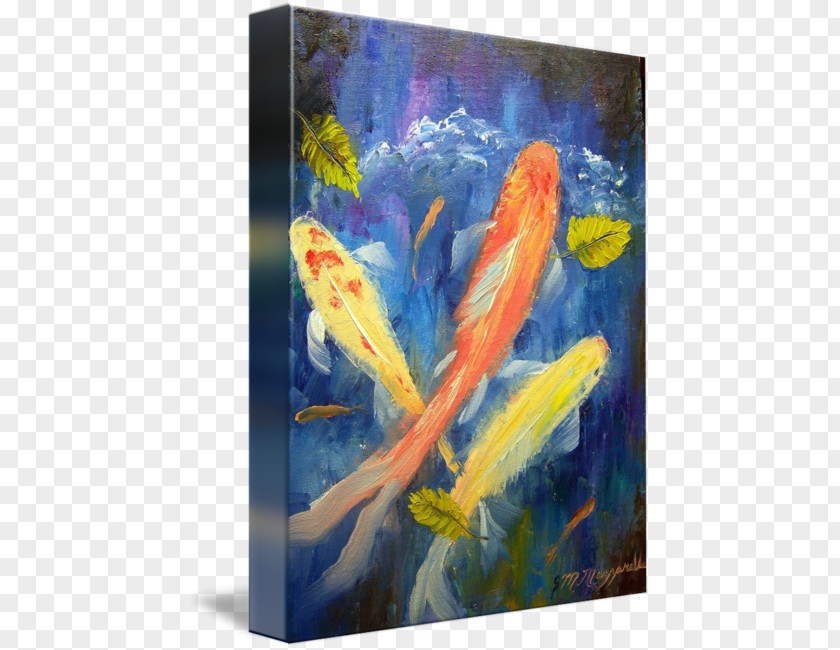 Fish Koi Oil Painting Acrylic Paint Art PNG