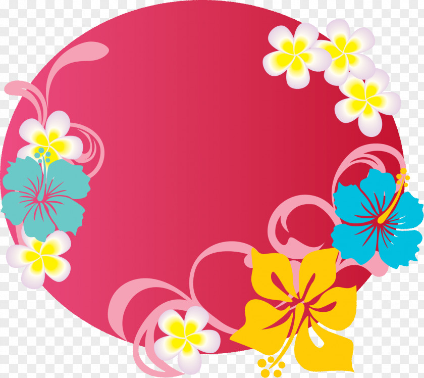Hibiscus Frame Flower PNG