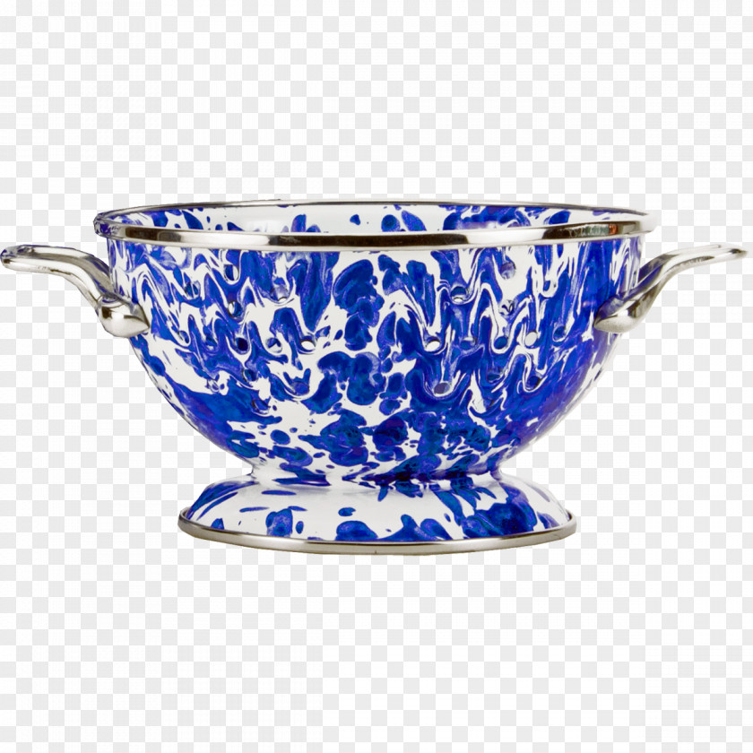 Colander Cobalt Blue Ceramic Sieve Tableware PNG