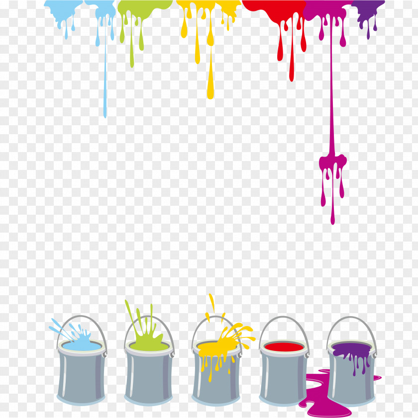 Creative Paint Bucket Painting Drawing PNG