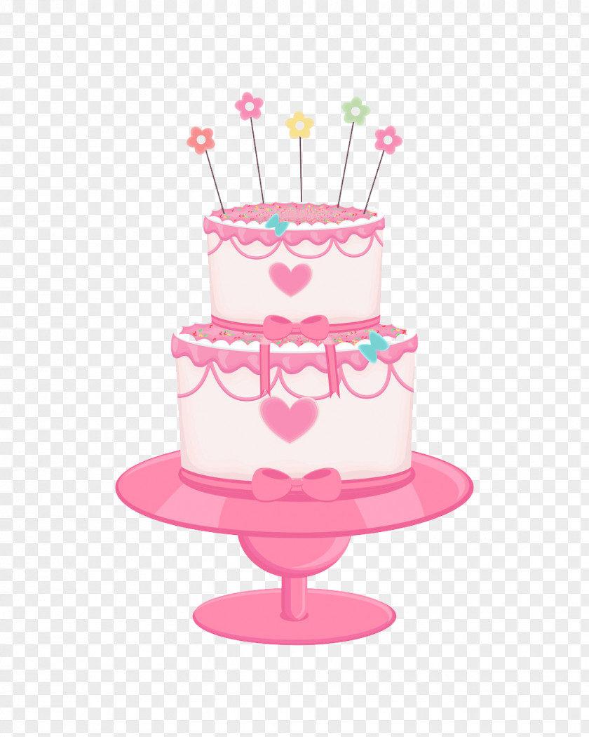 Pink Cake Birthday Gift Card Template PNG