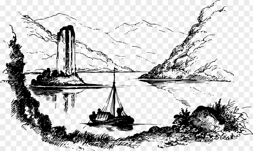 River Scenery Mouse Tower Drawing Visual Arts PNG