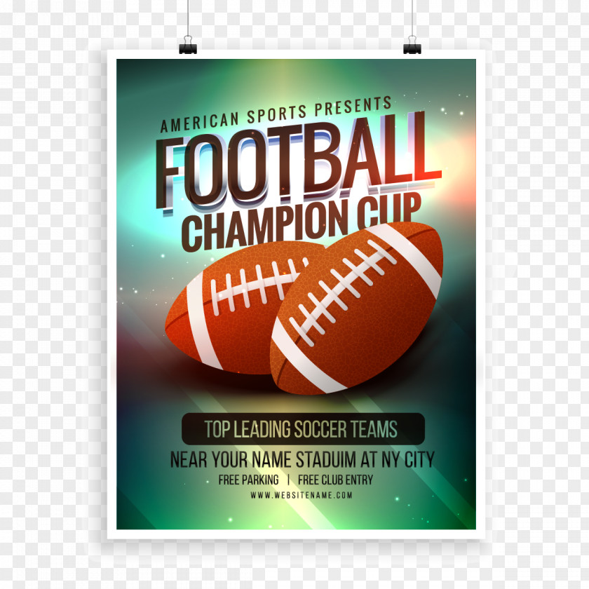 American Football Game Posters Vector Material Champion Euclidean Rugby Illustration PNG