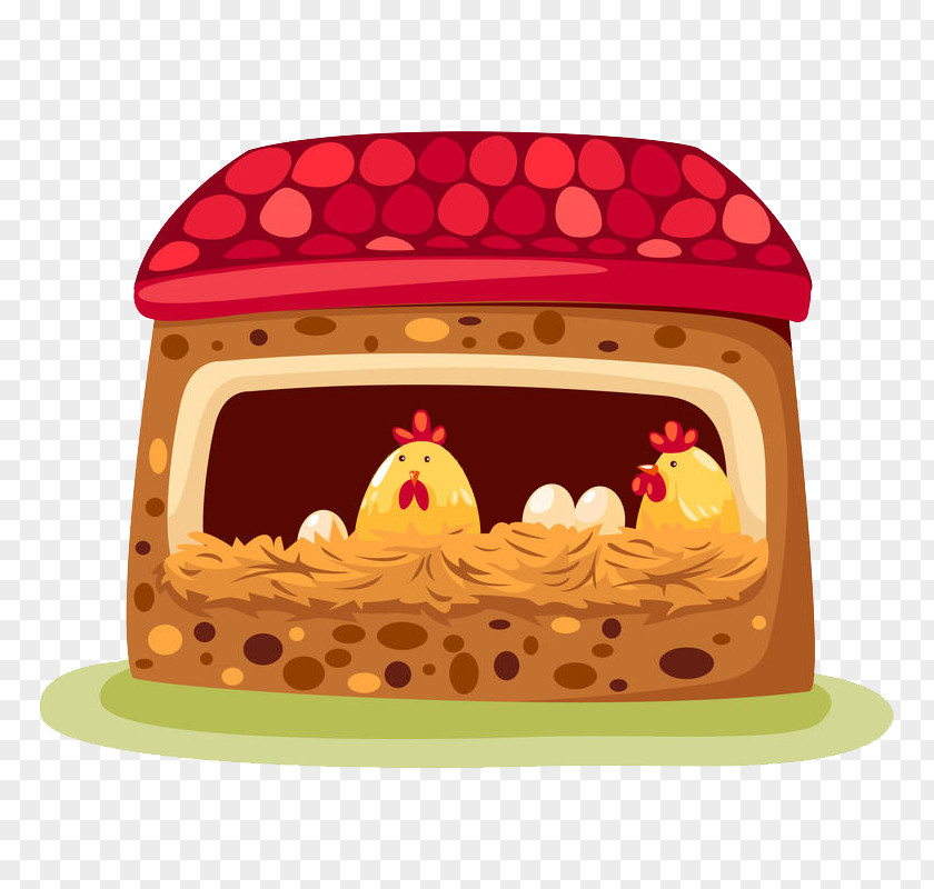 Cartoon Chicken Coop Egg PNG