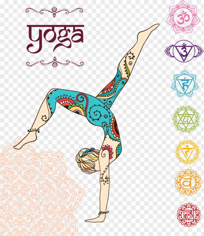 Color Mandala Yoga Lotus Position PNG