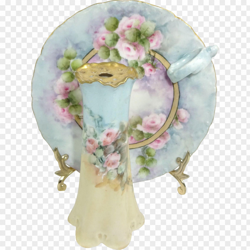 Design Floral Porcelain Flowerpot PNG