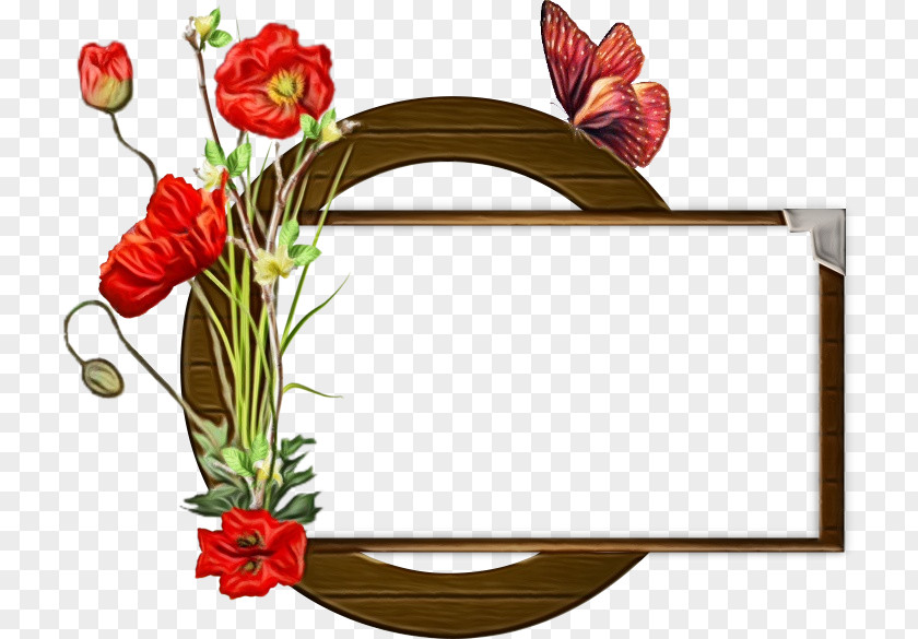 Flower Arranging Rectangle Background Design Frame PNG