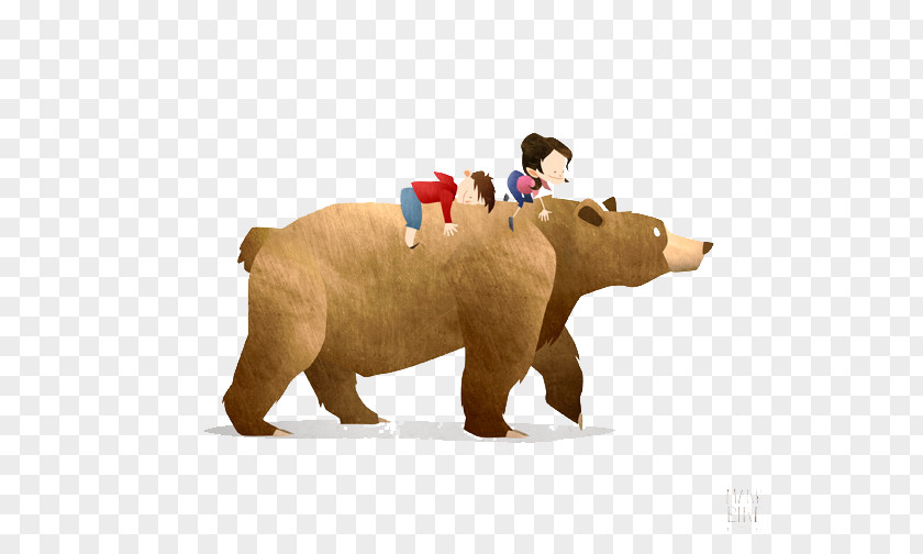 Children Riding In The Bear Photography Illustration PNG