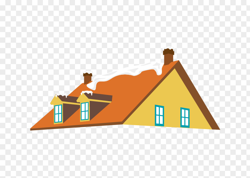 Vector House Roof Chimney Snow PNG