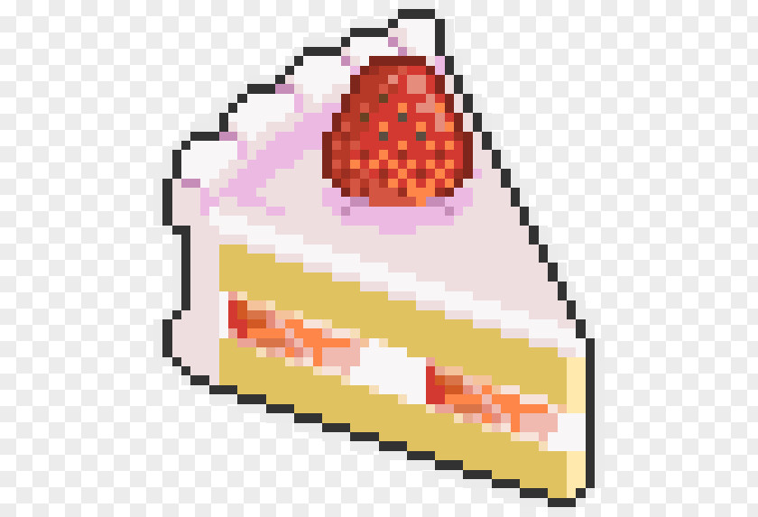 Cake Strawberry Cream Pixel Art PNG