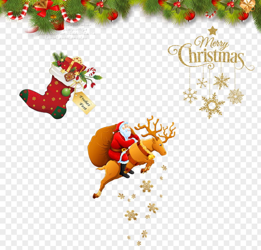 Christmas Decoration Image Santa Claus's Reindeer Clip Art PNG