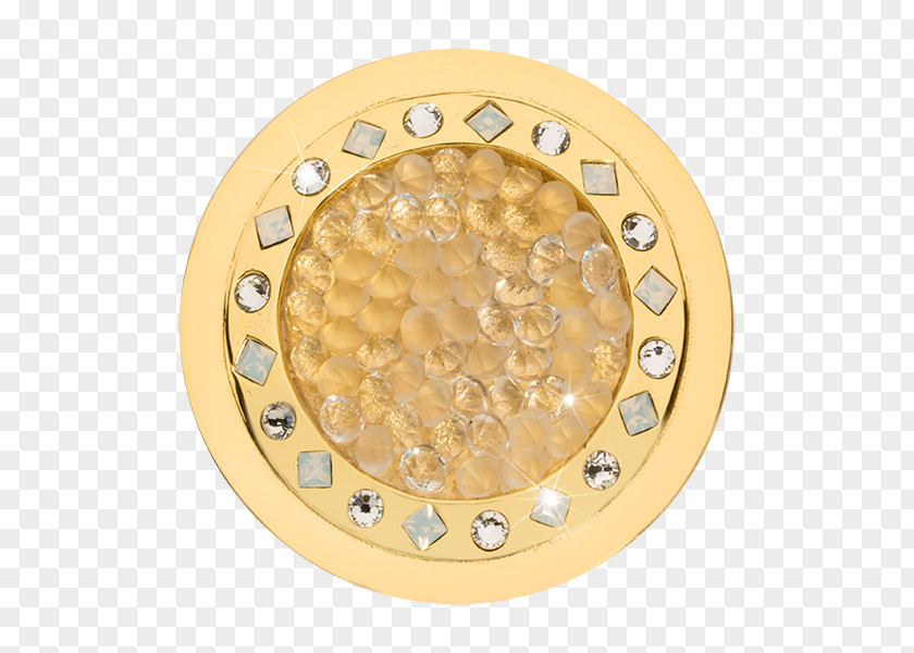 Coin Earring Gold Swarovski AG PNG