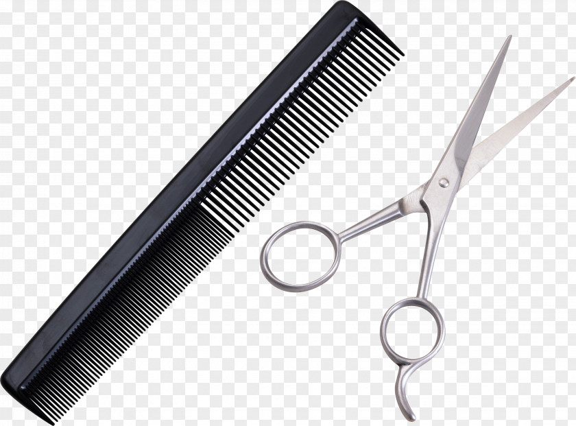 Hairdresser Comb Hair-cutting Shears Scissors PNG