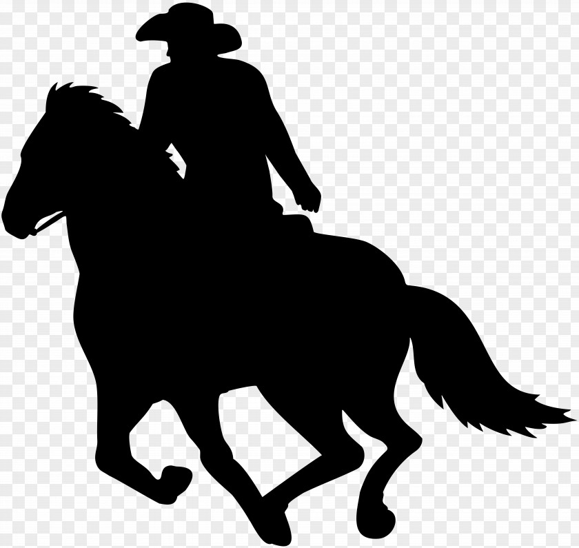 Cowboy Rider Silhouette Clip Art PNG