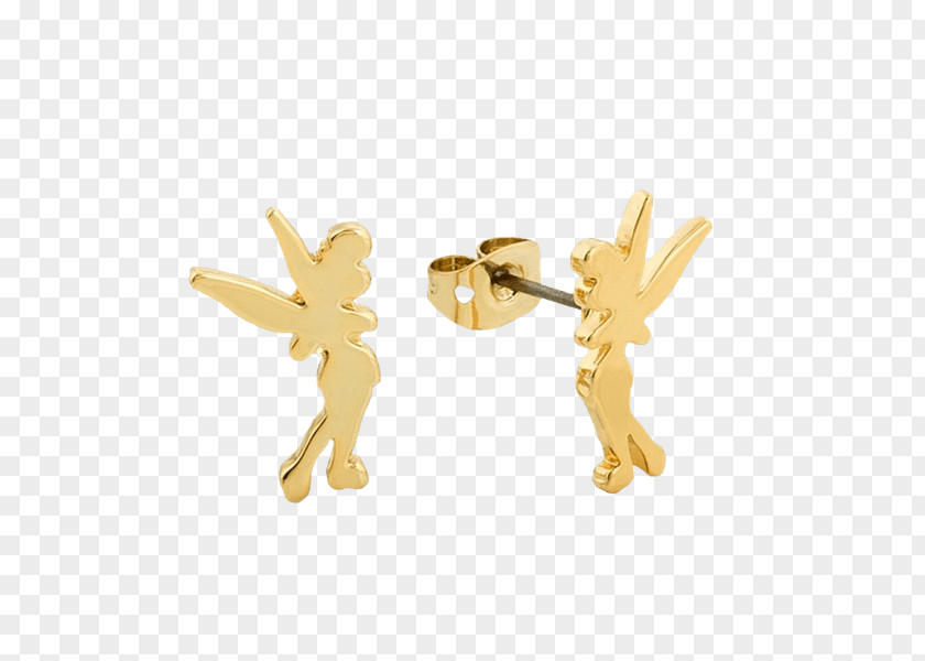 Tinkerbell Silhouette Earring Tinker Bell Gold Plating The Walt Disney Company PNG