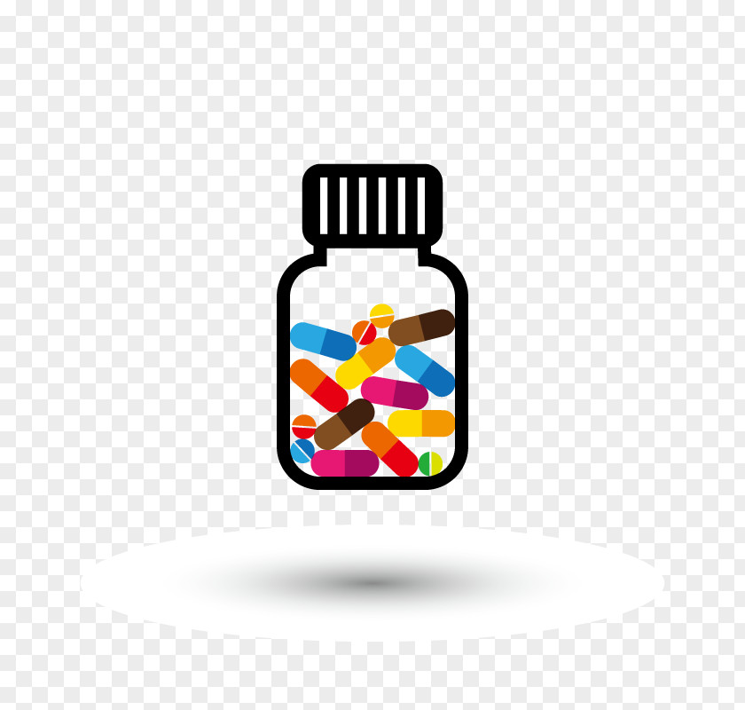 Vector Color Bottle Pharmaceutical Drug Dietary Supplement Health Disease PNG
