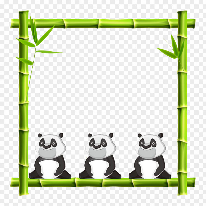 Panda Bamboo Frame Giant Picture Clip Art PNG