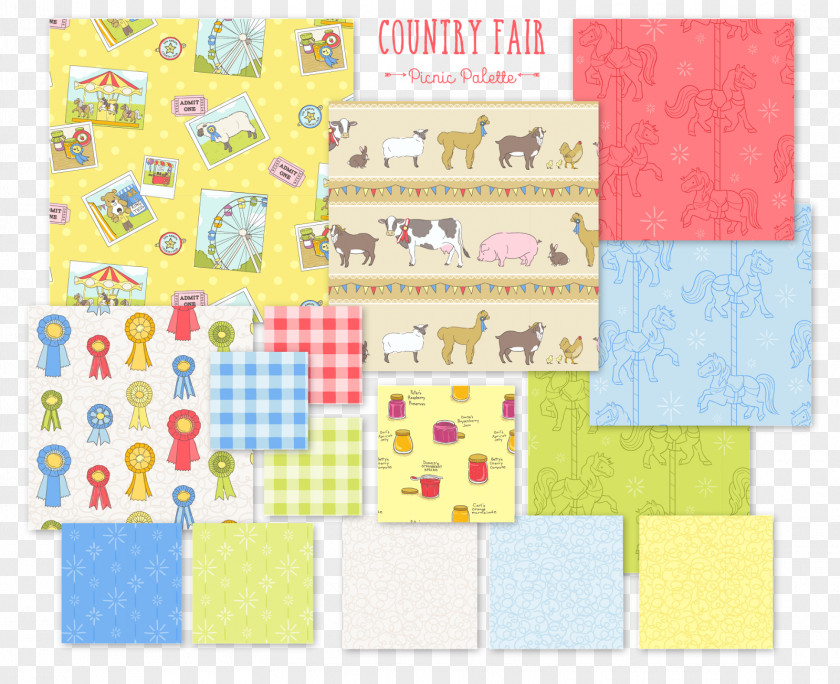 Picnic Textile Sewing Paper Pattern PNG