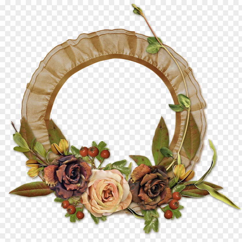 Spa Theme Wreath Flower Clip Art PNG