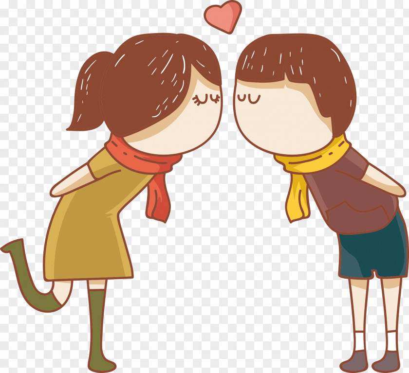 Cartoon Couple Kissing Kiss Clip Art PNG