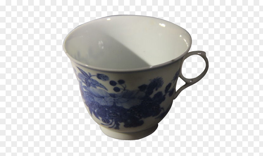 Floral Blue And White Cup Tea Coffee Pottery PNG
