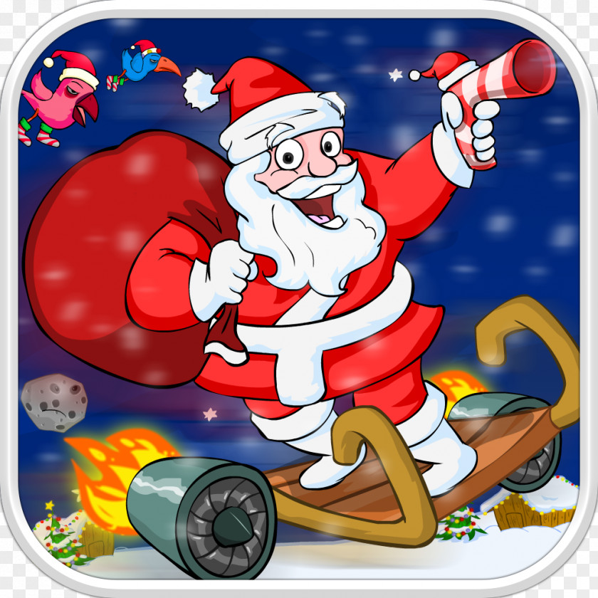 Santa Sleigh Claus Christmas Ornament Cartoon PNG
