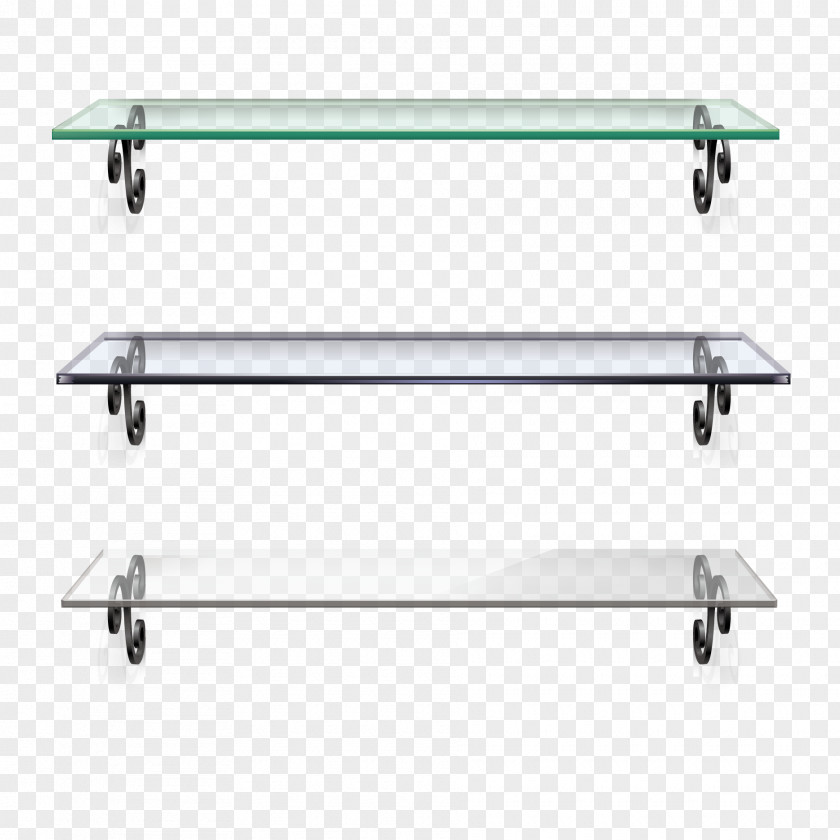Vector Glass Shelf Table PNG