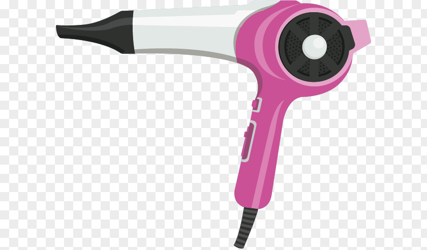 Vector Painted Pink Hair Dryer Barber Hairdresser PNG