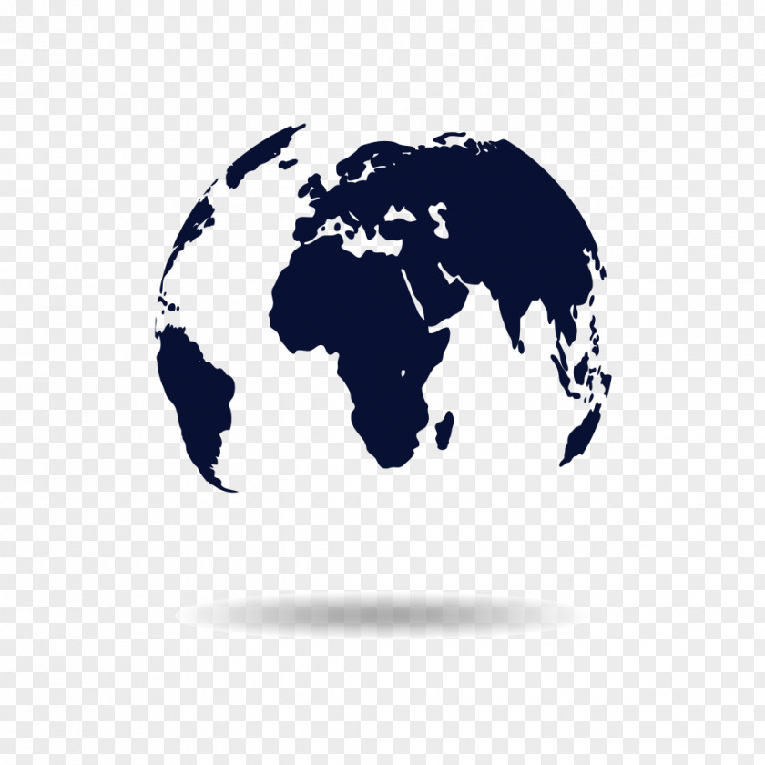 World Map Globe Projection PNG