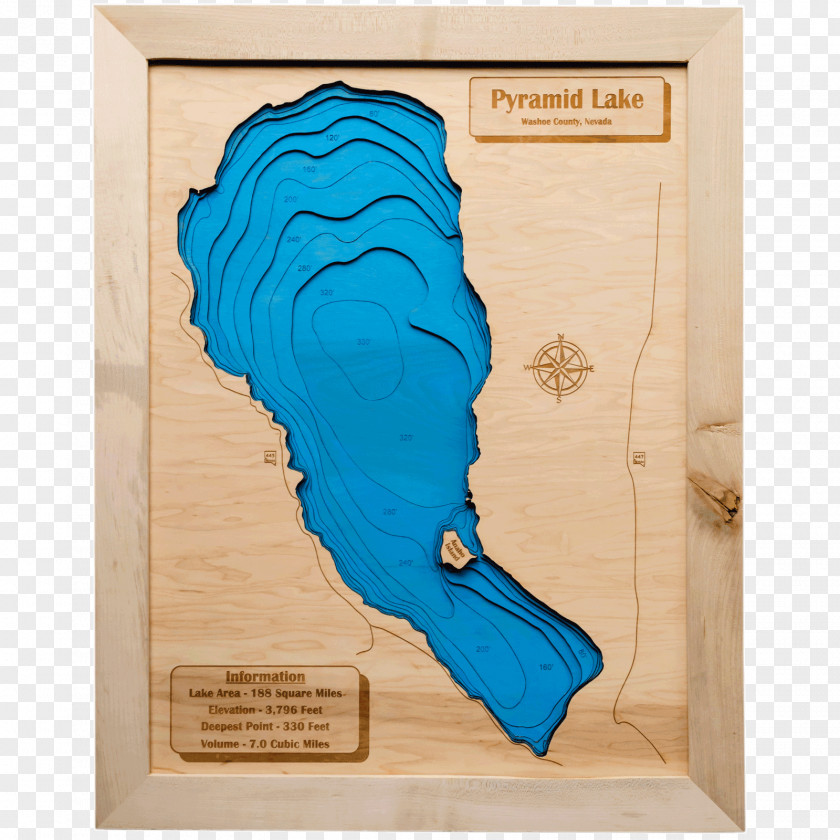 Lake Pyramid Lahontan Tahoe Map PNG