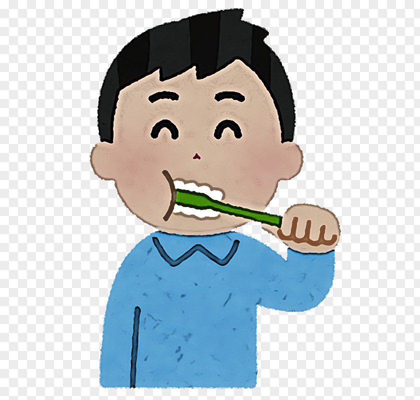 Cartoon Tooth Brushing Nose Smile Leaf Vegetable PNG