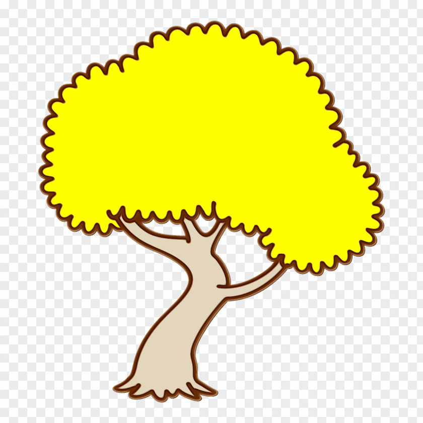 Line Art Tree Yellow Clip PNG