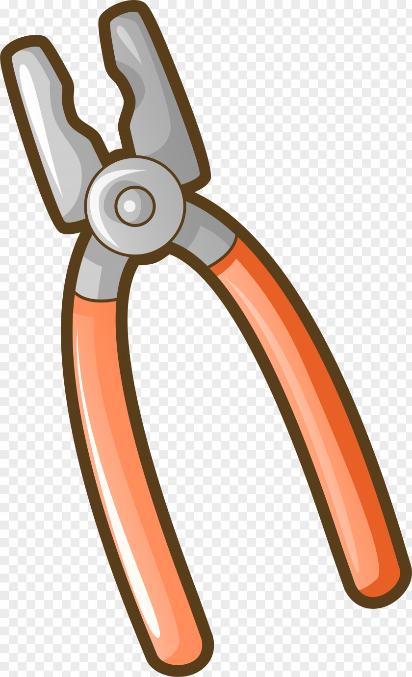 Simple Orange Pliers Hand Tool PNG