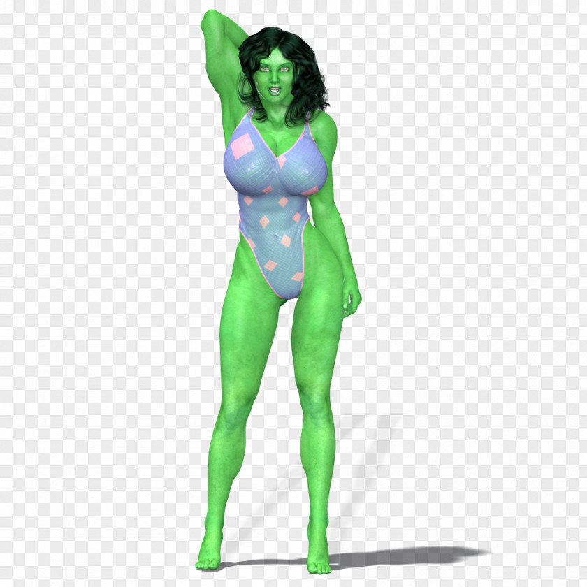 She Hulk Costume Design Spandex Joint Wetsuit PNG