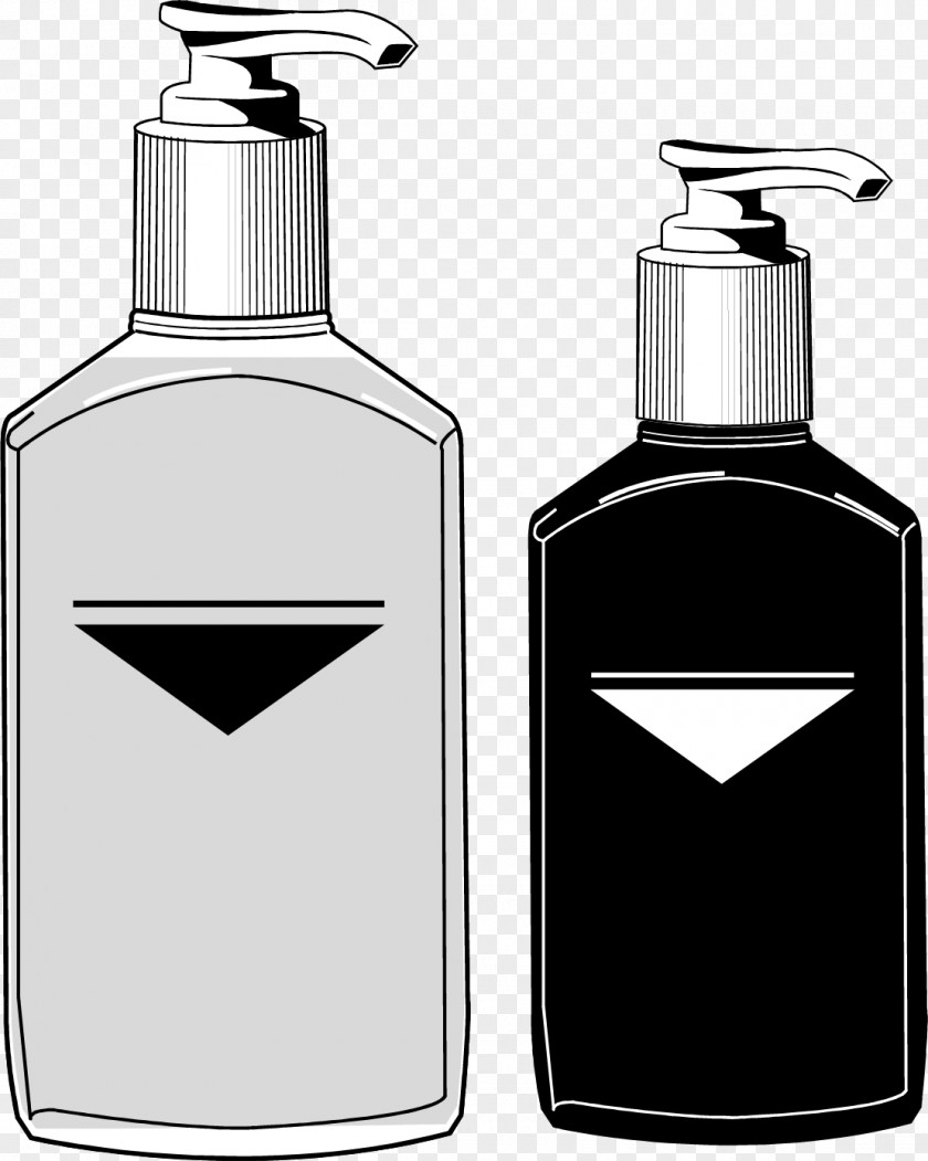 Vector Painted Shampoo Bottle Lotion Sunscreen Clip Art PNG