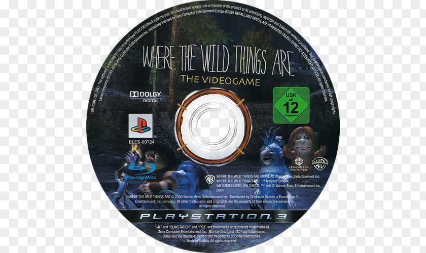 Where The Wild Things Are Compact Disc PlayStation 3 PAL Region PNG