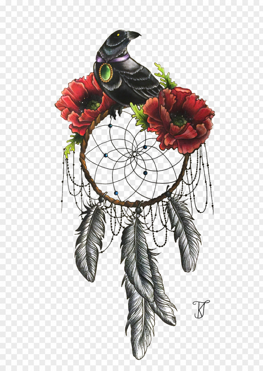 Dreamcatcher Bird Flower Tattoo Poppy PNG