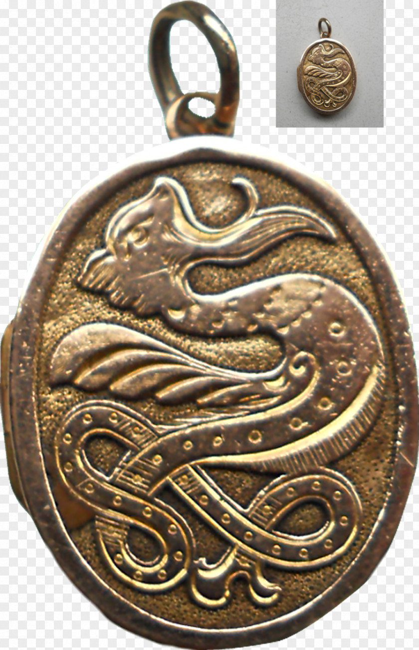 Medal Locket Bronze 01504 Copper PNG