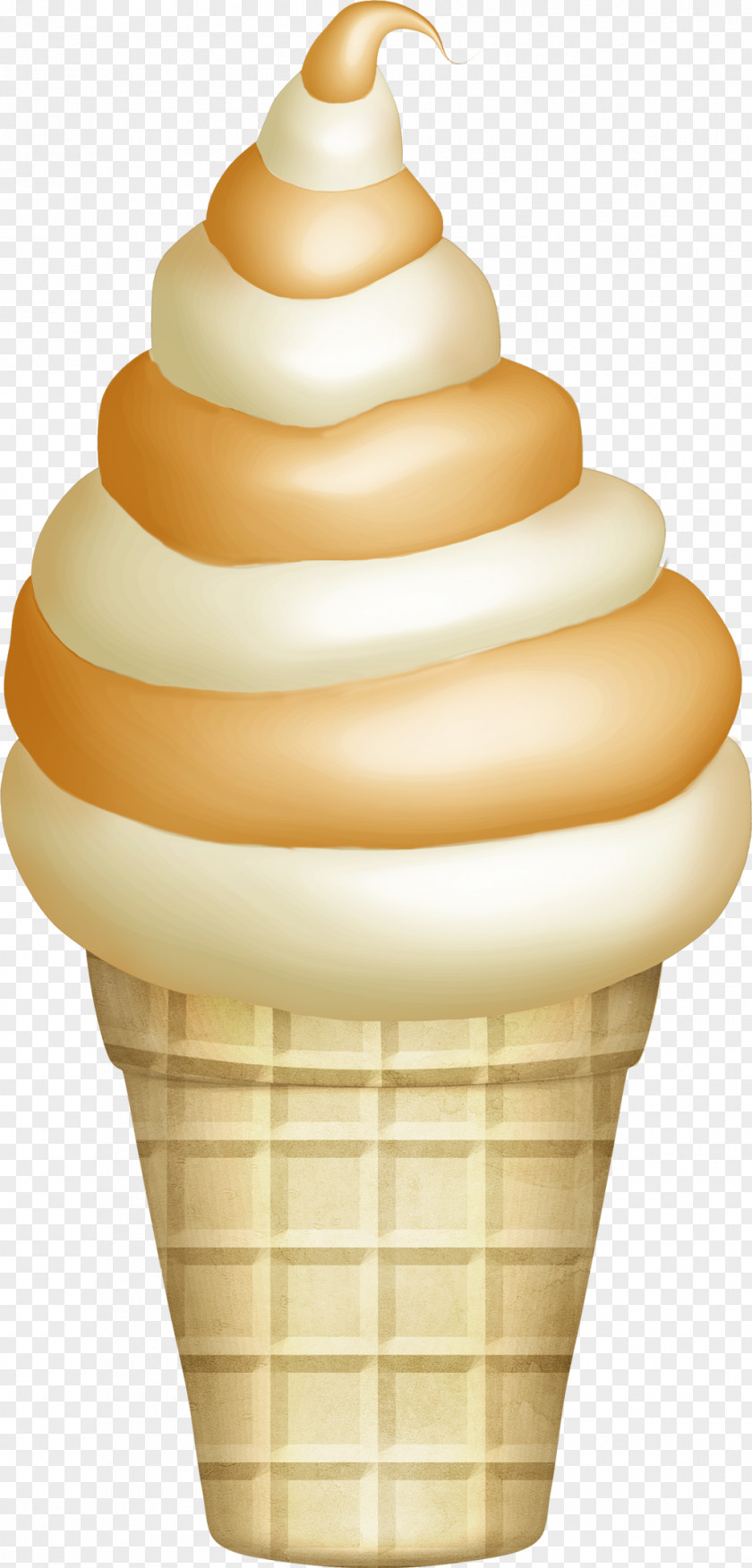 Brown Ice Cream Cone Vanilla Drawing PNG